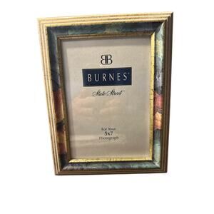 Vintage Burnes 1990s Green Maroon 5”x7” Oicture Frame Cottagecore 90score